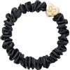 By Eloise London Gold Heart Skinny Silk Scrunchie colore Black