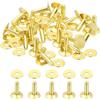 PATIKIL 10x3.3x12mm Borchie per Abbigliamento, 100 Set Borchie per Abbigliamento e Rivetti in Pelle Borchie e Rivetti in Ottone Vite metallo per la Realizzazione di Giacche Tessile