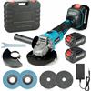 LithiCraft Smerigliatrice angolare a batteria 125 mm, smerigliatrice brushless 10000 giri/min con 2 batterie 4,0 Ah e caricatore, per metallo, pietra e piastrelle, con valigetta