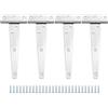 ZONADAH Set di 4 cerniere per porte da giardino, robuste cerniere a T con cinghie, 152 mm/6 pollici, antiruggine, cerniere a T, porta torta, fienile, forgiate con viti per cancelli, porte a capannone,