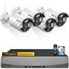 OOSSXX (HD 3K 5.0MP e 60 giorni di stoccaggio) Sistemi di telecamere di sicurezza POE rilevati AI, sistema video di sorveglianza esterna OOSSXX a 8 canali, 4 telecamere impermeabili IP67 con audio, 2 TB