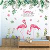 Pdrui Adesivi Murali Per Camera Da Letto, Giungla e Fenicotteri Adesivo Da Parete Decorazione Per Soggiorno Stanza dei Bambini 150×130 cm | Stickers Murali Decorativo Per Corridoio Cucina Finestra