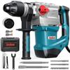 ENEACRO Martello Perforatore, 1500W Martello Demolitore 6J, SDS Plus Mandrino, 4 Funzioni, 6 Velocità Variabili 0-920giri/min, Sistema di Smorzamento Delle Vibrazioni e Frizione di Sicurezza