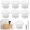 Waziaqoc 15 pomelli rotondi in legno per cassetti, diametro 3,5 cm, pomelli a fungo in legno per armadietti, maniglie con viti di montaggio per mobili, colore bianco