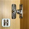 Pexintek 2 Pezzi Piccola Serratura per Porte Scorrevoli a 90 Gradi per Porte Interne, Chiavistello per Porte ad Apertura su Entrambi i Lati, Serratura Vintage per Cucine,Camera,Studio,Bagni(Grigio Argento)