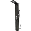 LANTUS Colonna doccia, pannello doccia in acciaio inox, sistema di pannello doccia spazzolato, colonna doccia a montaggio a parete, spruzzatore, rubinetto dell'acqua, 15 x 47 x 130 cm (nero)