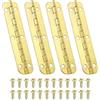 PATIKIL Cerniera per Pianoforte Piccola 2,6 x 0,6, 4pz Mini Cerniere per Portagioie 180 Gradi con Vite per Scatole Gioielli Legno, Oro