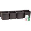 Raaco Cup set 1 Pannello Porta Attrezzi da Parete con 4 Contenitori, 10,7 x 40,7 x 9 cm. Peso: 0,29 kg, Capacità Massima 12 kg. Contenitore Porta Oggetti Ideale per Organizzare Piccoli Utensili.
