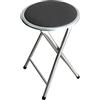 BigBuy Home Sgabello pieghevole imbottito, nero (30 x 30 x 44,5 cm)