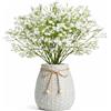 LeGeYo Gypsophila artificiale 18 pezzi fiori artificiali bianchi 28 cm steli flessibili per decorazioni matrimonio casa ufficio (Fiore velo da sposa)