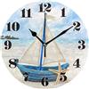 Mnsruu Orologio da parete rotondo, silenzioso, con stella marina sul mare, per casa, camera da letto, ufficio, facile da leggere