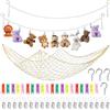 VOSSOT 2 Pezzi 2M Rete Porta Peluche, Porta Giocattoli per Cameretta Dei Bambini, Amaca Giocattolo Portas Peluches Sospeso, con 40 Clip, per Peluche, Foto, Cappelli