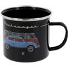 BRISA VW Collection - Volkswagen Tazza in Metallo smaltato da tè, caffè, Camping, Outdoor, Campervan T1 Bus e Maggiolino Design (Nero/500ml)