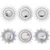Namalu 6 Specchi da Parete Decorativi Circolari Piccoli d'Arte per Decorazione da Muro - Rotondo da Appendere per Ingresso, Casa, Bagno, Sala (Argento, Classico)