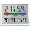 Qualoramall Orologio digitale da parete e da tavolo con ampio display LCD che mostra ora, data, giorno, temperatura interna e umidità, modalità 12/24 ore, alimentato a batteria con funzione sveglia