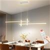 Lanekd Moderna Lampada a Sospensione LED Lampadario Dimmerabile Tavolo da Pranzo Cucina Salotto con Telecomando Plafoniera Altezza Regolabile Sala da Pranzo Camera da Letto Ufficio Soggiorno (Bianco, L150cm)