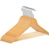RSR Hangers Grucce appendiabiti in legno, 44,5 cm, set da 20 pezzi, colore naturale, con intagli a 360°, gancio girevole per camicie