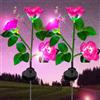 XVZ Luci Solari Giardino Esterno, fiore di rosa più grande e ampio pannello solare LED Lampada Solare da Esterno impermeabile, decorazione per giardino, prato, terrazza, Nozze, Festa (Rosa)