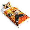 Zhongkaihua MHA - Set di biancheria da letto per bambini, con copripiumino singolo e federa, motivo Bakugo Katsuki, 2 pezzi, 135 x 200 cm, multicolore