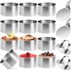 RUNQIN OUTDOOR 12Pcs 8 cm Coppapasta Tondi Acciaio Inox con 2 Coperchio e 2 Base, Set Stampini Anello Microforato Crostata, Stampo Anelli Torte Rotondi, Stampi Coppa Pasta Mousse per Dolci Biscotti Dessert Alimenti