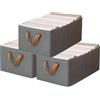 KATTAO Scatole per Armadio XL 46x28x20 cm, Contenitori per Vestiti Pieghevoli, Organizer Armadio Salvaspazio con Coperchio e Manici, Scatole Portaoggetti Rigide in Tessuto Grigio (3)