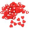 TMTGTS Mini adesivi in legno a forma di cuore rosso, 100 pezzi, mini adesivi con cuore rosso, adesivi in spugna, dipinti a forma di cuore, adesivi per scrapbook accessori Natale, San Valentino,