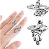 Sibba Forniture per Anelli All'Uncinetto - 2 Pezzi di Blocco Filo da Dita, Accessori Linee Fissaggio, Ditale con Spilli Etichette, Anello Regolabile (Argento)