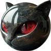 Generico Statuetta in pietra raffigurante un gatto nero, realizzata a mano in resina effetto marmo con occhi color ambra, regalo decorativo per amanti dei gatti e collezionisti. (Red)
