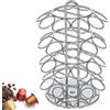 BAKAJI Portacapsule 40 Posti in Metallo Girevole con Finitura Cromata, Stand Porta Capsule per Caffè Nespresso, Dispenser Cialde Ideale per Cucina, Organizer Verticale Silver