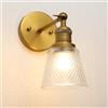 JIMUBEAM applique da parete in ottone con paralume in vetro, lampada da parete industriale per interni a 1 luce per camera da letto Bagno Vanity Corridoio sopra il lavello della cucina
