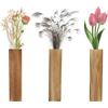 UOCAI 3 vasi da parete in legno, moderni vasi per piante interni, 2,5 x 5,6 x 29,5 cm, decorazione per la casa, fiori secchi e piante