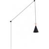 B·LED BARCELONA LED BARCELONA LED Lampada a Sospensione Nordica con Cavo e Spina Lima Nera E27, Paralume Conico in Alluminio e Legno, Lampada a Sospensione Stile Scandinavo per Soggiorno Cucina Camera