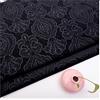 NAKAN Tessuto in Velluto con Motivo Floreale al Metro Tessuto Decorativo Floreale Largo 145cm per Mobili Tappezzeria, Artigianato Fai da Te, Tende, Decorazioni per La Casa(Color:Nero)