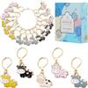 SUNNYCLUE 1 scatola 20 pezzi 5 colori Marcatori Punto Mucca Pennarelli Carino per Uncinetto Lega Smaltata Sfusa Chiusura Metallo Marcatori Punto Maglia Ciondoli per Uncinetto Maglieria Cucito Tessitur