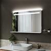 SIRHONA Specchio LED Bagno 100 x 65 cm, anti-appannamento, luminosità dimmerabile e 3 colori regolabili, dimmerabile, memoria, specchio da parete bagno con LED mensola, presa, impermeabile Ip44