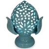 Mondocreazioni Lampada pigna pomo in ceramica stile siciliano gdm con led (Azzurro (PCL275))