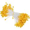 PATIKIL 3mm Doppio Teste Fiore Stame 150pz Fiore Artificiale Stame Pistillo Opaca Floreale Stame per Fai da Te Natale Cartolina Matrimonio Decorazione Arancione Giallo