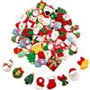 SKHAOVS 60 Pezzi Mini Decorazione Natalizia Miniatura di Resina Statuette in Stile Natale Babbo Natale Decorazioni per Giardino DIY Decorazioni di Regalo Artigianato Biglietti d'Auguri