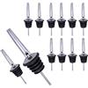 pangutheos 12 Pezzi Versatori In Acciaio, 16-20mm Beccuccio Liquore Tappo | Inox Metal pour Versatore Dosatore Professionale Versatore per Liquori per Vino Olio Cocktail Succo