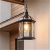 ZenithBeam Lampada a Sospensione Esterno Impermeabile Nero Retro Lampadario A Sospensione Luci Esterno E27 Alluminio Antiruggine E Vetro Spesso Industriale Lanterna Da Esterno Giardino Lampadario Vintage Gazebo