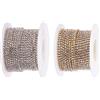 BENECREAT 2 Rolls 10 Yard Crystal Strass Artigianato da Cucire a Catena di articolazione, 2mm - Argento e Oro (Fondo Argento)
