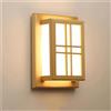 SJHPZG Applique da Parete in Legno massello Giapponese, Lampada da Parete Moderna Quadrata a LED, dimmerabile E27 per Bagno, Camera da Letto, Comodino, Soggiorno, Cucina