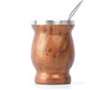 BALIBETOV Mate Argentino - Set Yerba Mate in Acciaio Inossidabile (Tazza Mate) - Compreso 1 Bombilla Mate (Yerba Mate Bombilla) e Spazzola per la Pulizia - Set Mate Argentino Autentico (Legno)