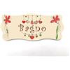 Domus Artis Targa per porta in legno stile shabby chic, per decorare le porte interne di casa. La targhetta misura cm 9x21 spessore 7 millimetri, con biadesivo (Bordo panna) (Bagno)