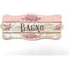 Domus Artis Targa per porta in legno Old Shabby Chic con scritta Welcomme, per decorare le porte interne di casa. La targhetta misura cm 9x21 spessore 7 millimetri, con biadesivo (Bagno)