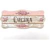 Domus Artis Targa per porta in legno Old Shabby Chic con scritta Welcomme, per decorare le porte interne di casa. La targhetta misura cm 9x21 spessore 7 millimetri, con biadesivo (Cucina)