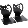 IMIKEYA Fermalibri Antiribaltamento a Forma di Gatto in Ferro Nero Set 2pezzi Organizer e Supporti Decorativi per Libri Adatti per Ufficio e Studio