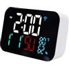 Naroote Orologio Smart WiFi, Sveglia Stazione Meteo, Orologio Digitale con Ampio Display con Luminosità Regolabile, Termometro Umidità, Compatibile con l'App Smart, Ideale per l'Home Office