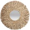 BORDSTRACT Specchio paglia da appendere Decorazione intrecciata Specchi trucco Decorazione Artistica Decorazione murale naturale Specchio cosmetico intrecciato vintage Camera da letto Bagno Sogg(treccia di vero)