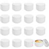 QUARKZMAN 3oz Barattoli Per Candele, 16 Pz Barattoli Di Latta Per Candele Con Coperchio Contenitori Rotondi Vuoti In Latta All'Ingrosso Per Conservare Tè E Creare Artigianato, Bianco